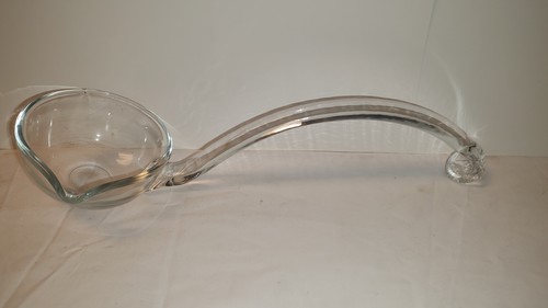 Vintage glass punch bowl ladle - glass,
