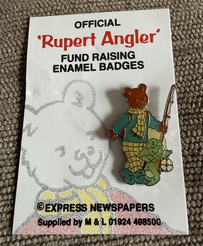 Rupert bear enamel angler - bear,