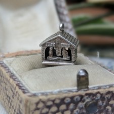 Vintage Silver Weather House
