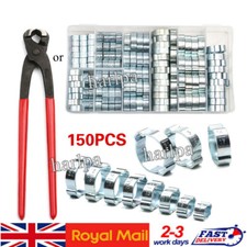 80/150x Double Ear Clamp O Clips Crimp Air Silicone Petrol Water Fuel Hose Pipe