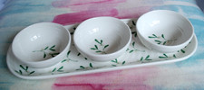 SOPHIE CONRAN Portmeirion 3 DIP BOWLS & TRAY set Mistletoe White BRAND NEW!