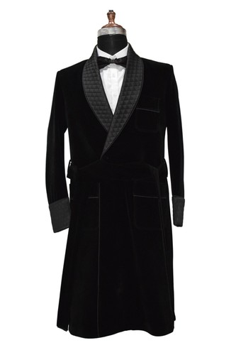 Men black velvet smoking - men,
