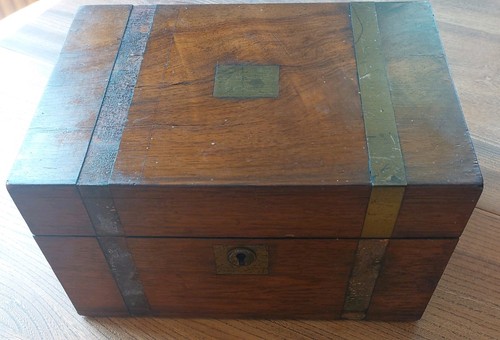Antique brass bound mahogany - brass-bound,