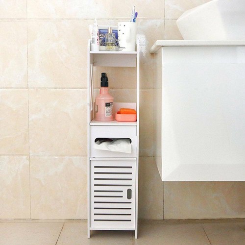 White tall bathroom storage - white,