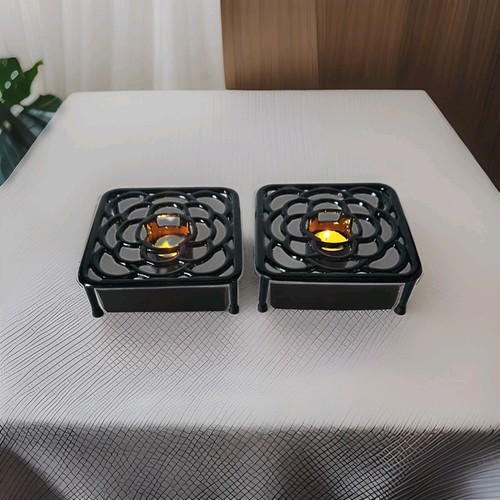 Pair black cast iron powder - pair, of