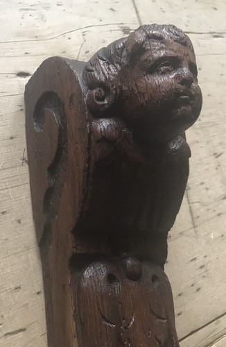 Pre 1800s salvaged oak angel - oak,