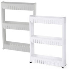 SLIM SLIDE OUT KITCHEN TROLLEY BATHROOM RACK HOLDER STORAGE SHELF ON WHEELS