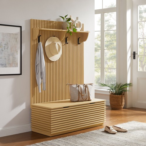 Render fluted hall tree - fluted, 3-in-1