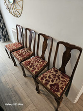  Four Victoriana Queen Anne Style Mahogany Chairs
