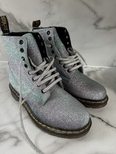 Doc Martens 1460 Pascal Teal/Pink Glitter Boots - UK7EU41/US9 - New 