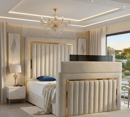 Linestyle upholstered bed - linestyle, tv