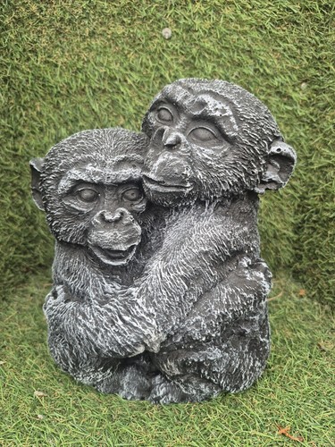 Concrete hugging monkey - concrete, statue
