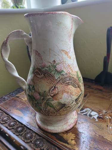 Manx pottery jug wild - manx, game