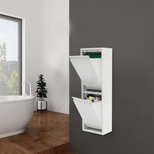 Waste & Recycling Cabinet with 2 Buckets Tilt Out Trash Bin Cabinet Organizer