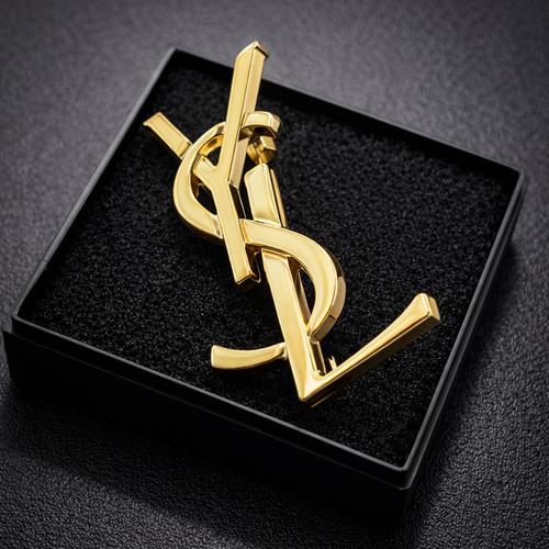 Ysl small gold brooch for - ysl,