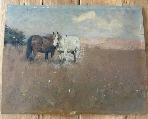 Antique oil painting fred hall - painting,