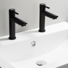 Black Basin Pillar Taps Pair