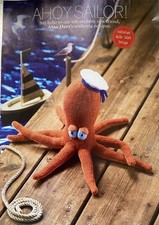 KNITTING PATTERN Alan Dart Seafaring Octopus toy Ahoy Sailor nautical 44cm wide