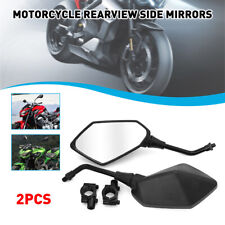 2Pcs Motorcycle Wing Mirrors Rear View Side 8mm 10mm For 7/8'' Handle Bar NEW