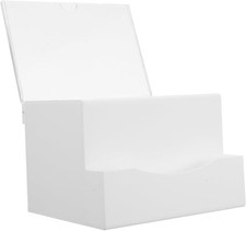 Lockable Acrylic Suggestion Donation Box White | Secure Ballot Tip Fundraiser