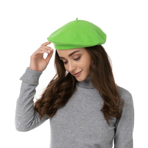 Plain beret hat wool - beret, autumn