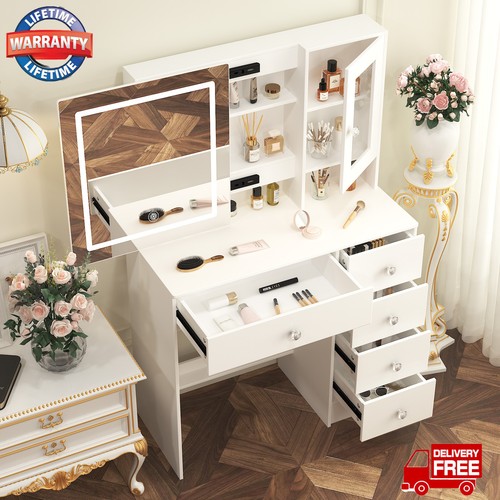 White dressing table with - table, 5