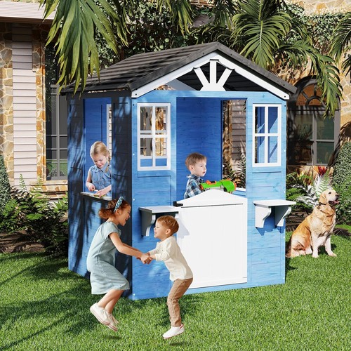 Wooden play house - play,