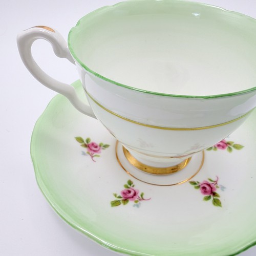 Ombre green floral rosebud - floral,