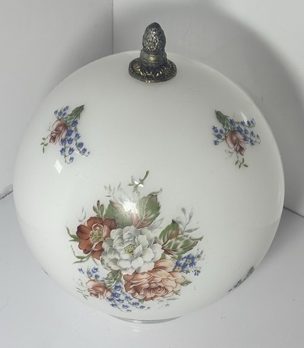 Floral milk glass globe shade - floral,