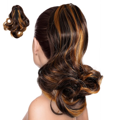 Curly clip ponytail - curly, in