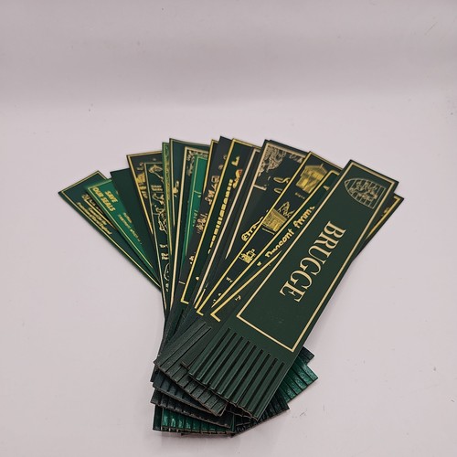 Green leather faux bookmarks - green,