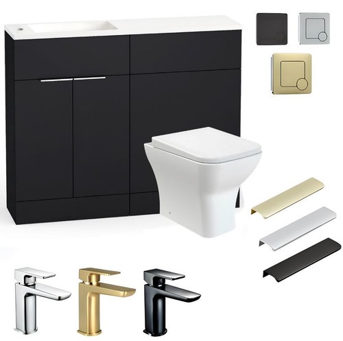 1000mm black vanity wc - 1000mm,