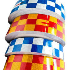 Hi Vis Viz DIY Chequer Chequered Reflective Stickers Vinyl Self-Adhesive Tape