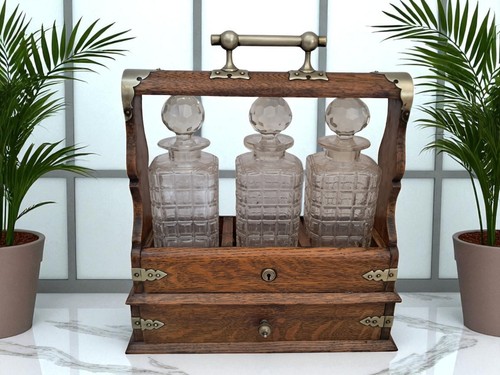Antique locking tantalus - tantalus, +