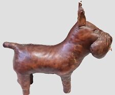 BULL DOG. FOOTREST POUF. LEATHER. DIMITRI OMERSA STYLE. FRANCE. 60S