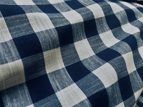 Gingham linen checked cotton - linen,