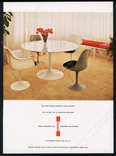 1958 Eero Saarinen pedestal chair table photo Knoll vintage print ad