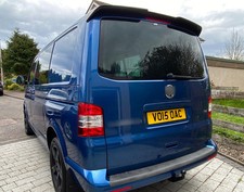 FOR VW TRANSPORTER T5/T5.1/T6/T6.1 GLOSS BLACK REAR TWIN BARN DOOR ROOF SPOILER