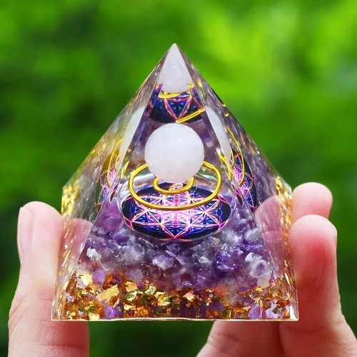 Orgonite pyramid amethyst - pyramid,