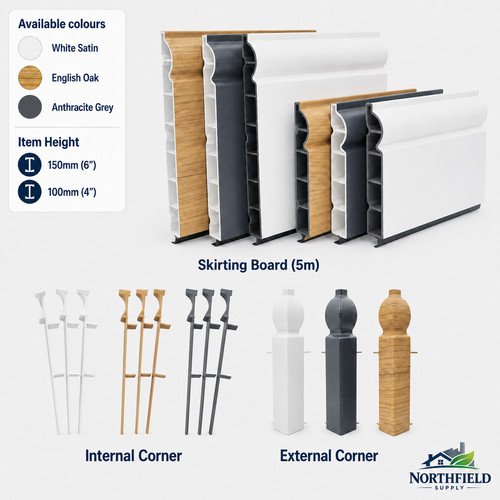 Upvc skirting board - skirting, 5m