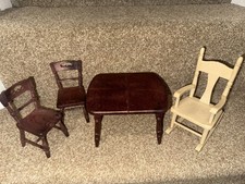 Vintage Sindy/Barbie Doll 1980s Rocking Chair Table Chairs Furniture Bundle