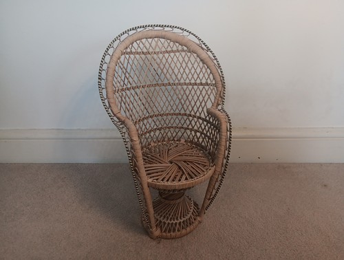 Vintage 1970s peacock wicker - 1970s,
