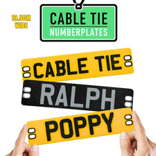 Cable Tie Mini Numberplate Sign for Bikes / Scooters / Mobility / Ride-Ons Gift