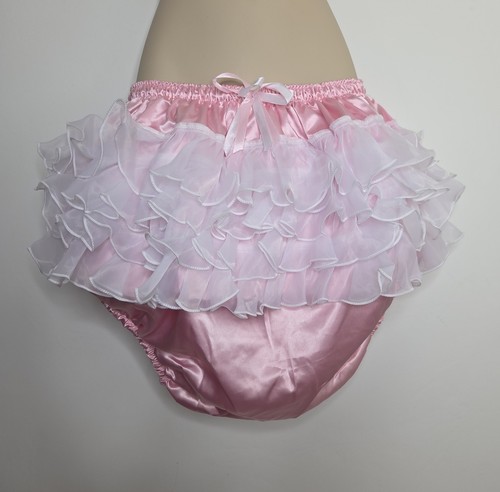 Baby pink frilly satin - xl,