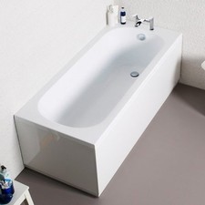 Single Ended Straight Modern Bath Tub Undrilled Tap Holes + Leg Pack – UK Made –
