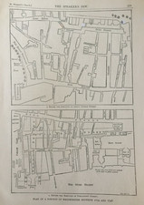 Antique 1875 Map Print – Westminster Plan 1734–1748 – Walford London Engraving
