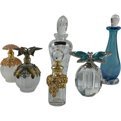 Six collectable glass perfume - glass,
