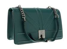 Pierre Cardin Teal Leather Small Structured Shoulder Bag
