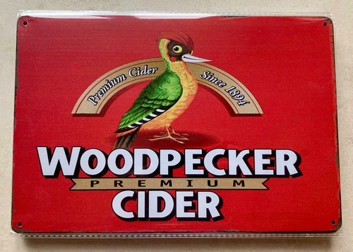 Woodpecker cider metal plaque - cider,