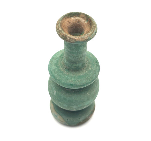 Green roman glass bottle - green,